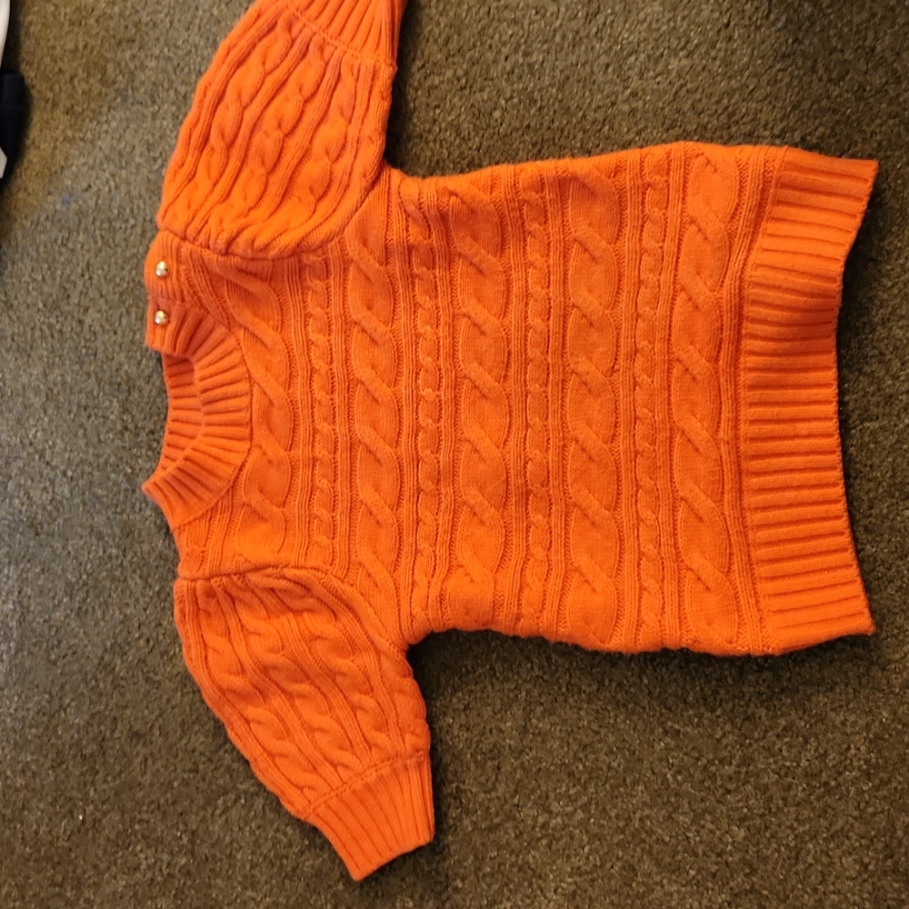 JANIE AND JACK ORANGE SHORT SLEEVE SWEATER